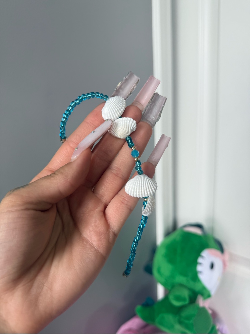 Blue women’s seashell bracelets